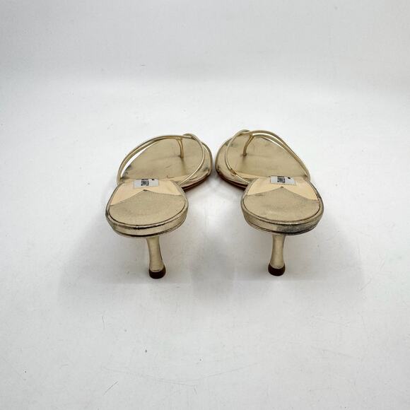 Vintage Y2K JIMMY CHOO ‘Nimbus’ Gold Metallic Kitten Heels - Picture 3 of 11